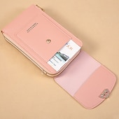 voordelige universele telefoontas-Tas voor mobiele telefoon met aanraakscherm, crossbodytas met miniklep, modieuze kunstleren portemonnee, verticale portemonnee met kaartsleuven
