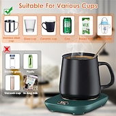 cheap Kitchen Appliances-Electric Coffee Mug Heater for Desk Auto Shut off USB Tea Milk Beverage Cup Heater Heating Plate for Office Home 3 Temperature Setting