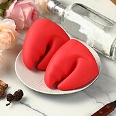 abordables Barbecue et cuisine extérieure-1 paire de maniques anti-brûlure, ensemble de gants de cuisine en silicone rouge, gants de cuisine à pinces de homard, gants de cuisine en forme de crabe rouge, gants de cuisine en silicone antidérapants, gants de cuisine sûrs pour le four