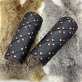 abordables Armadura-Retro Antiguo Medieval Renacimiento Armas y Armaduras Pulsera Muñequera Pirata Vikingo Cruzado Tiro al arco Hombre Vikingo Carnaval Mascarada Fiesta LARP Adulto Guardabrazos