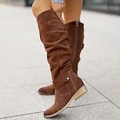 levne Slouch Boots-dámské semišové kozačky nad kolena s huňatým designem – ideální pro podzimní módu, ležérní výlety a outdoorová dobrodružství