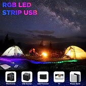お買い得  ＬＥＤストリップライト-5v usb rgb cob ledライトストリップ1-3メートル変色ストリップライトテレビバックライトマルチカラーフレキシブルキャビネットボトムベルト音楽アプリコントローラー寝室キッチンホームdiy照明に適しています