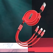 Недорогие Кабели для мобильных телефонов-2023 новый выдвижной USB-кабель 3 в 1, универсальный зарядный кабель для мобильного телефона, кабель для быстрой зарядки, USB-кабель для iPhone, Samsung, Huawei, Xiaomi, Oppo, Google