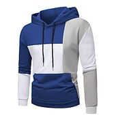 billiga bashuvtröjor för män-Herr Huvtröja Svart Rodnande Rosa Armégrön Blå Huva Färgblock Ficka Sport &amp; Utomhus Dagligen Helgdag Streetwear Häftig Ledigt Vår &amp; Höst Kläder Pull Tröjor