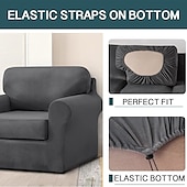 billige Sofatrekk-sofatrekk i fløyel 3-seters sofa putetrekk stretch sofa trekk møbelbeskytter med pute setetrekk, kan maskinvaskes