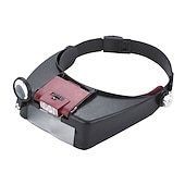 abordables Herramientas de Mano-Lupa de diadema con luz LED, lámpara de cabeza, lupa de joyero con luces LED de 1,5x/3x/8,5x/10x