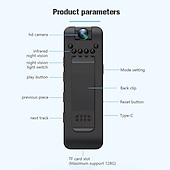 cheap Indoor IP Network Cameras-1080P Full HD Mini Camera Infrared Night Vision with LED Screen Small Bodycam Smart Security Sports DV Camcorder Car DV