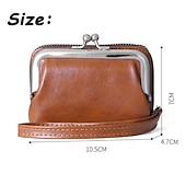cheap Card Holders &amp; Cases-2023 Women New Retro Genuine Leather Rivet Short Wallet Zipper Coin Card Holder Female Coin Clutch Wallets Purse Money Bag