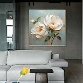 preiswerte Blumen-/Botanische Gemälde-Handgefertigtes Ölgemälde auf Leinwand, Wandkunst-Dekor, originales Blumengemälde in voller Größe für die Inneneinrichtung mit gespanntem Rahmen, ohne Innenrahmen-Gemälde