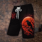 billiga Retro Vintage &amp; Etik-Herr Grafisk Kråka Badshorts Boardshorts Medium Midja Hawaiisk Ledigt Utomhus Helgdag Strand Snörning med meshfoder Elastisk midja Designer Kläder