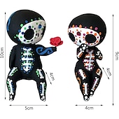 お買い得  結婚式の装飾-シュガースカルカップル像 シュガースカル置物 樹脂工芸品 かわいい像頭蓋骨 樹脂頭蓋骨像 家の装飾 愛らしい頭蓋骨彫刻 記念像