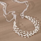 cheap Headbands-Headbands Headpiece Imitation Pearl Alloy Wedding Cocktail Luxury Elegant With Faux Pearl Pure Color Headpiece Headwear
