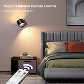 abordables Luces de disco-Luces LED para gabinete con control remoto, lámpara de pared recargable de 3000 mah, 3 temperaturas de color, luz magnética regulable con rotación de 360 °, para pasillo junto a la cama del dormitorio