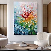 abordables Peintures fleurs/botaniques-palette peinte à la main kinfe peinture à l&#039;huile florale art mural fait à la main grandes fleurs peinture art mural original abstrait arbre peinture sur toile abstraite moderne coloré peinture décor