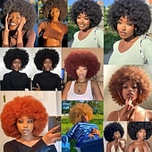 halpa Historialliset peruukit-lyhyet afrokiharat kiharat peruukit naisille synteettiset pörröiset ja pehmeät hiukset peruukit luonnollisen näköiset afrokiharat peruukit päivittäiseen cosplay halloween -käyttöön