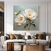 preiswerte Blumen-/Botanische Gemälde-Handgefertigtes Ölgemälde auf Leinwand, Wandkunst-Dekor, originales Blumengemälde in voller Größe für die Inneneinrichtung mit gespanntem Rahmen, ohne Innenrahmen-Gemälde