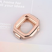 preiswerte Apple Watch-Armbänder-Gliederarmband Kompatibel mit Apple Watch Armband 40mm 41mm 44mm 45 mm mit Fall Herren Schmetterlingsschnalle Edelstahl Ersatzarmband für iwatch Series 9 8 7 6 5 4 SE