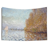 Χαμηλού Κόστους ταπετσαρίες τέχνης-claude monet ζωγραφική κρεμαστή ταπισερί τοίχου τέχνη μεγάλη ταπετσαρία τοιχογραφία διακόσμηση φωτογραφία σκηνικό κουβέρτα κουρτίνα σπίτι υπνοδωμάτιο διακόσμηση σαλονιού