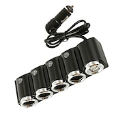 voordelige Bluetooth autokit/handsfree-multifunctionele 4-weg 12v-24v sigarettenaansteker-splitter multi-socket dubbele usb-stekkerlader