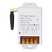 お買い得  スマートスイッチ-DC 12v 24v 48v 433mhz ワイヤレスリモコンスイッチ 30a 高電流リレー受信機ポンプライトランプ