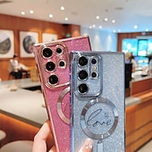 お買い得  サムスン用ケース-電話 ケース 用途 サムスンのギャラクシー S24 S23 Ultra Plus S23 S22 S22 プラス ウルトラ S21 S21ウルトラプラス S25ウルトラ バックカバー 磁気吸着ケース マグセーフ搭載 クリア ワイヤレス充電をサポート リストストラップ付き 純色 TPU