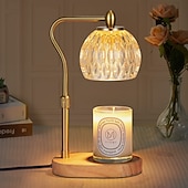 abordables Lumières de Noël-Lampe à cire fondante relevable, lampe d&#039;aromathérapie, lampe de chevet en verre, poêle d&#039;aromathérapie, lampe à bougie fondante avec minuterie, lampe de table de chambre à coucher