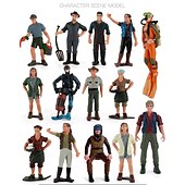 ieftine Jucării de Construit-desktop simulat sandbox scenă personaje decorațiuni fermieri reparatori crescători veterinari multiple seturi și figurine profesionale