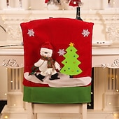 levne Vánoční přehoz-1 ks dárky dárky potah na opěradlo židle do jídelny, santa claus sněhulák sob potah na jídelní židle, potah na židle do kuchyně výzdoba hotelové dovolené