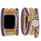 cheap Apple Watch Bands-Handmade Braided Rope Compatible with Apple Watch band Women Multilayer Beaded Beads Strap Replacement Wristband for 38mm 40mm 41mm 42mm 44mm 45mm 49mm iwatch Series Ultra 8 7 6 SE 5 4 3 2 1