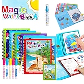 abordables Fournitures d&#039;art et de peinture-1 pièces livre magique dessin à l&#039;eau jouets montessori livre de coloriage réutilisable livre de dessin à l&#039;eau magique jouets éducatifs précoces sensoriels