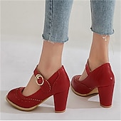 preiswerte Block Heels-Weiße Mary-Jane-Pumps im Vintage-Stil für Damen – Retro-Brogue-Pumps mit gewelltem Riemen und Blockabsatz, elegante Abendschuhe für Hochzeiten und besondere Anlässe