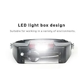 abordables Herramientas de Mano-Lupa de diadema con luz LED, lámpara de cabeza, lupa de joyero con luces LED de 1,5x/3x/8,5x/10x