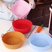 economico Teglie e stampi da forno-Teglia per friggitrice ad aria in silicone alimentare con carta assorbente olio - resistente alle alte temperature