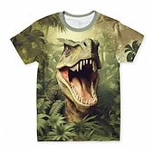 cheap Boy&#039;s 3D Animals-Christmas Boys 3D Dinosaur Tee Shirts Short Sleeve 3D Print Summer Spring Active Sports Fashion Kids 3-12 Years Outdoor Casual Daily Regular Fit