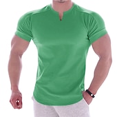 abordables t-shirts de base-Homme T-shirt T-shirt de gym Chemise de Compression Chemise d'entraînement Chemises d'entraînement Col en V Manche Courte Salle de sport Entraînement Rue Aptitude Décontracté Quotidien Séchage rapide