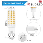 זול נורות דו-פיניות לד-נורת g9 led 60w מקבילה הלוגן 88led נורות בלתי ניתנות לעמעום טבעי לבן חם לבן ללא הבהוב לארון תאורה לבית ארון אמבטיה מטבח ac110v ac220v