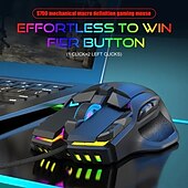 Недорогие Мыши-проводная игровая мышь, компьютерная игровая мышь, USB-мышь, высокоточная регулируемая 12800 точек на дюйм, 10 программируемых кнопок, эргономичная игровая мышь Plug Play для ноутбука Mac