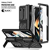 Недорогие Чехлы для Samsung-Чехол для телефона Samsung Galaxy Z Fold 5 4, защитный чехол для стилуса со стеклянной передней пленкой &amp; крышка сдвижного объектива, ультразащитная крышка от падений