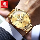 abordables Relojes mecánicos-OLEVS Hombre Relojes Mecánico Lujo Esfera Grande Moda Negocios Cuerda Automática Luminoso Calendario IMPERMEABLE Acero Reloj