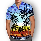 ieftine imprimare florală-Bărbați Floral Flori tropicale Cămașă Cămașă hawaiană Cămașă Aloha Mânecă scurtă Cămașă Răsfrânt Modă Designer Casual În aer liber Stradă Casual Negru Galben Roșu-aprins S M L