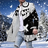 billiga lättviktsrock för män-Herr Vinterkappa Rock Kappa Utekväll Helgen Mönster Höst vinter Nedvikt Långärmad Vit Rubinrött Blå