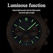 economico Orologi al quarzo-Orologio al Quarzo da Uomo POEDAGAR Orologio da Sport Moda Casual Luminosa Calendario Cronografo Impermeabile Orologio in Acciaio