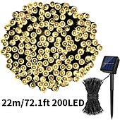 economico Striscie luci ad energia solare-1 stringa di luci solari per esterni - 8 modalità di luce decorativa da giardino, illuminazione notturna d&#039;atmosfera per balconi esterni, decorazioni per Natale, Halloween, San Valentino e feste
