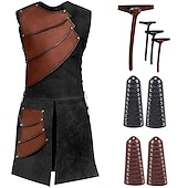 abordables Medieval-Retro Antiguo Punk y gótico Medieval Armas y Armaduras Accesorios Vikingo caballero celta Ranger Valhalla Hombre Tiro al arco Víspera de Todos los Santos Mascarada Carnaval Rendimiento Adulto Cima