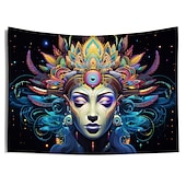  gobelin ze światłem czarnym uv reaktywny świecący w ciemności świecący neonowy impreza trippy mglisty faraon egipt wiszący gobelin sztuka ścienna mural do salonu sypialni