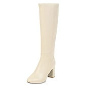 preiswerte Modische Stiefel-braune kniehohe Damenstiefel mit seitlichem Reißverschluss und Blockabsatz - elegantes und vielseitiges Schuhwerk für Herbst und Winter