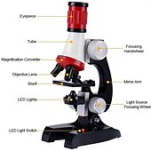 baratos Brinquedos Educativos-brinquedos de microscópio de alta definição e alta potência para experimentos de ciências biológicas de ensino médio e primário, quebra-cabeças portáteis para crianças, presentes científicos e