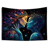 olcso Feketeművilágítás-blacklight gobelin uv reaktív világít a sötétben ragyogás buli neon trippy ködös párbaj női akasztós gobelin fali művészeti falfestmény nappali hálószobába