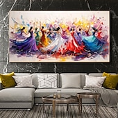 voordelige Schilderijen van mensen-groot dansend meisje schilderij op canvas handbeschilderd muurdecor kleurrijke vrouwen muurkunst extra groot canvas moderne huisdecoratie danser canvas kunst huis kamer decor geen frame