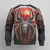 cheap Boy&#039;s 3D Animals-Boys 3D Spider Sweatshirt Pullover Long Sleeve 3D Print Fall Winter Fashion Streetwear Cool Polyester Kids 3-12 Years Outdoor Casual Daily Regular Fit